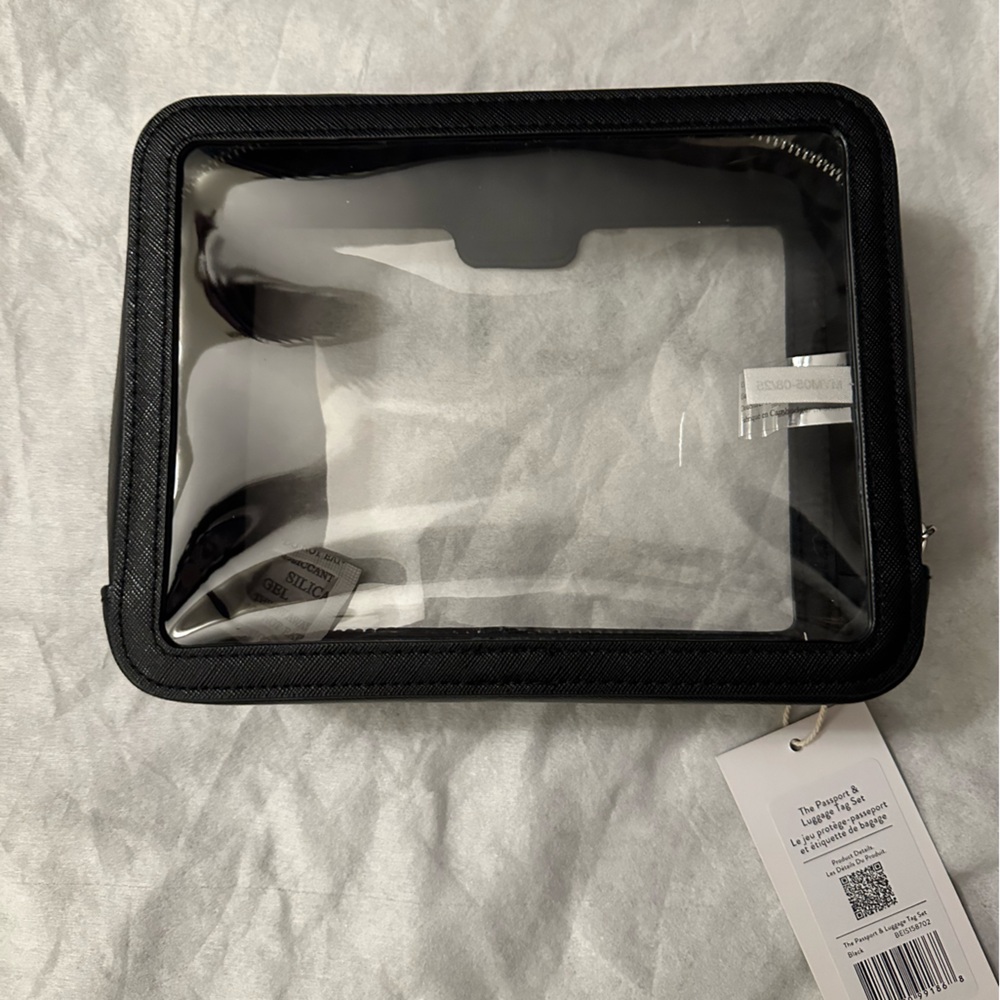 NWT BÉIS Clear Case from The Passport & Luggage Tag Set in Black (2025 Version) - Picture 2 of 2